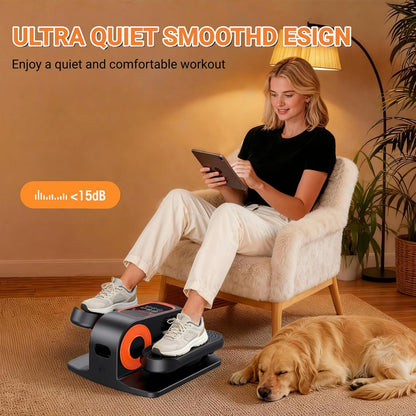 Under Desk Elliptical, Elliptical Leg Exerciser for Seniors, Home Portable Elliptical with Remote Control and 12 Adjustable Speeds, Electric Seated Pedal Exerciser
