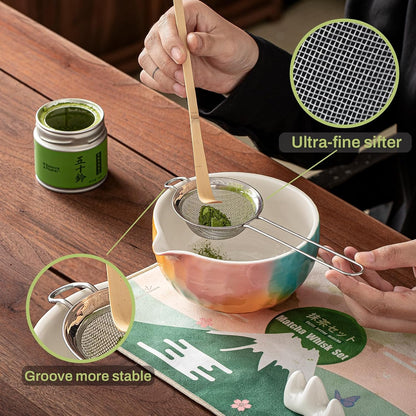 Clay&Fire Matcha Whisk Set, 9 pcs Ceramic Matcha Set, Gifts for Women,Matcha Bowl with Spout and Whisk, Matcha Kit for Matcha Lovers, Gift Mother's Day, Birthday, Anniversary