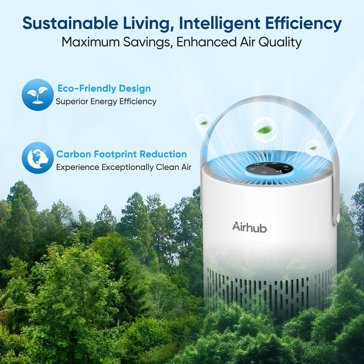 Air Purifier for Bedroom Home, Covers Up to 880 Ft², True HEPA Quiet 3-in-1 Air Purifiers Filter, 20dB Sleep Mode, Air Cleaner, 360° Intake, Remove Dust, Smoke, Pet Dander & Odors, White