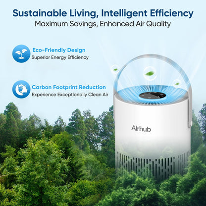 Air Purifier for Bedroom Home, Covers Up to 880 Ft², True HEPA Quiet 3-in-1 Air Purifiers Filter, 20dB Sleep Mode, Air Cleaner, 360° Intake, Remove Dust, Smoke, Pet Dander & Odors, White