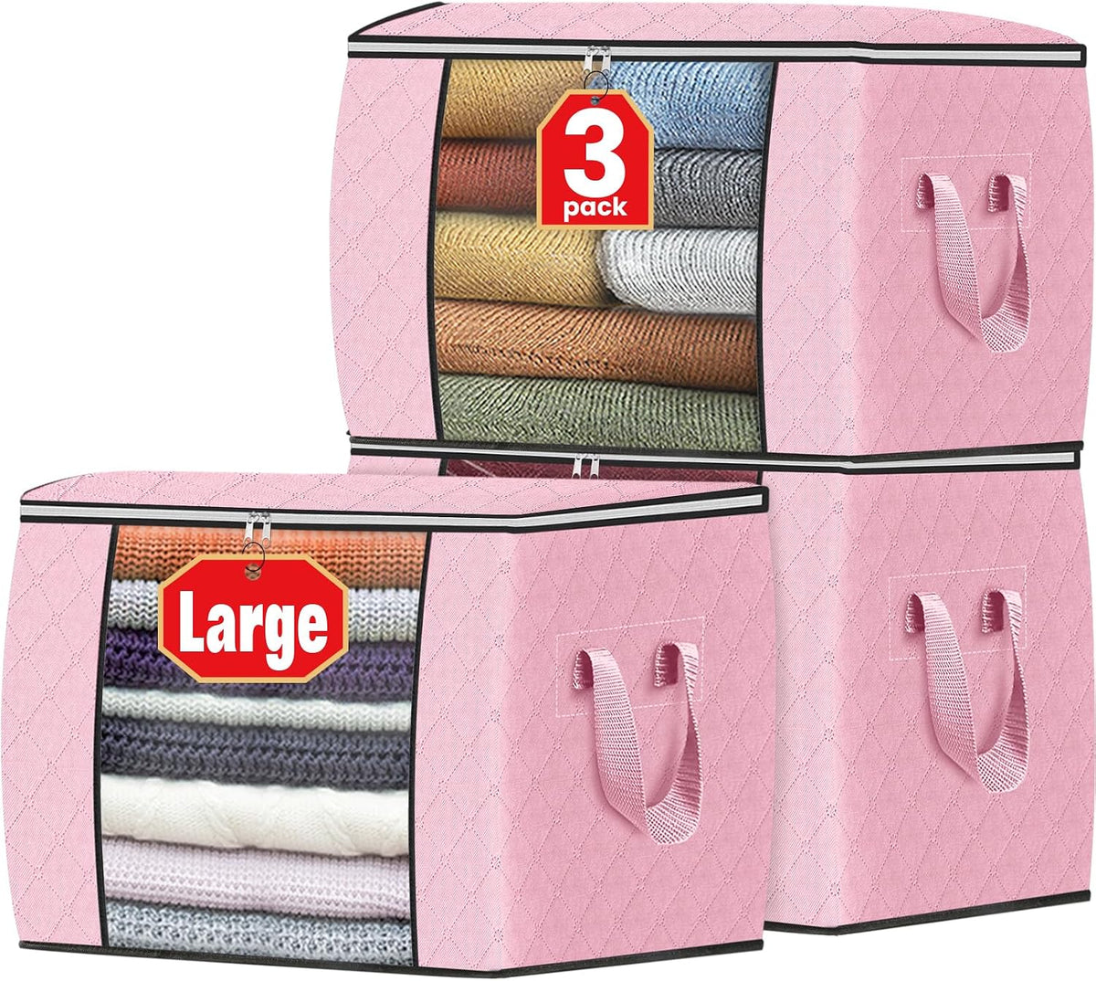 Fab totes Storage Bags for Clothes Blanket Storage Bins with Lids
