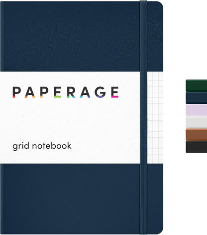 PAPERAGE Lined Journal Notebook, Hardcover Journal for Women & Men, 160 Pages, (5.6 in x 8 in), College Ruled Journaling Notebook for Work, School Supplies & Note Taking, (Black)