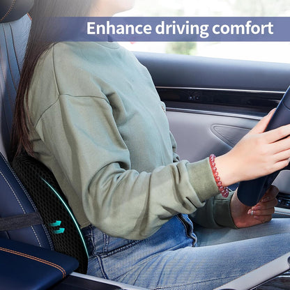 Lumbar Support Pillow for Office Chair, Car Lumbar Pillow Lower Back Pain Relief, Memory Foam Back Cushion with 4D Mesh Cover and Adjustable Straps, Ergonomic Chair Back Pillow for Car,Bed, Gaming