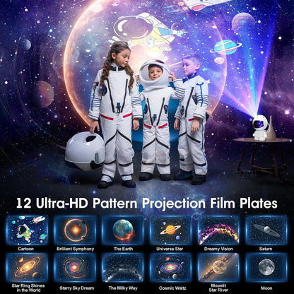 Astronaut Galaxy Projector, Star Projector Galaxy Light, Night Light for Kids, Nebula Ceiling LED Lamp, Room Decor, with Timer and Remote, Gifts for Birthdays