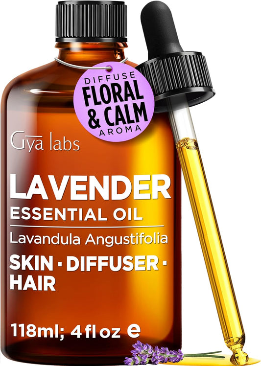 100% Pure Lavender Essential Oil for Skin & Diffuser - 4 Fl Oz