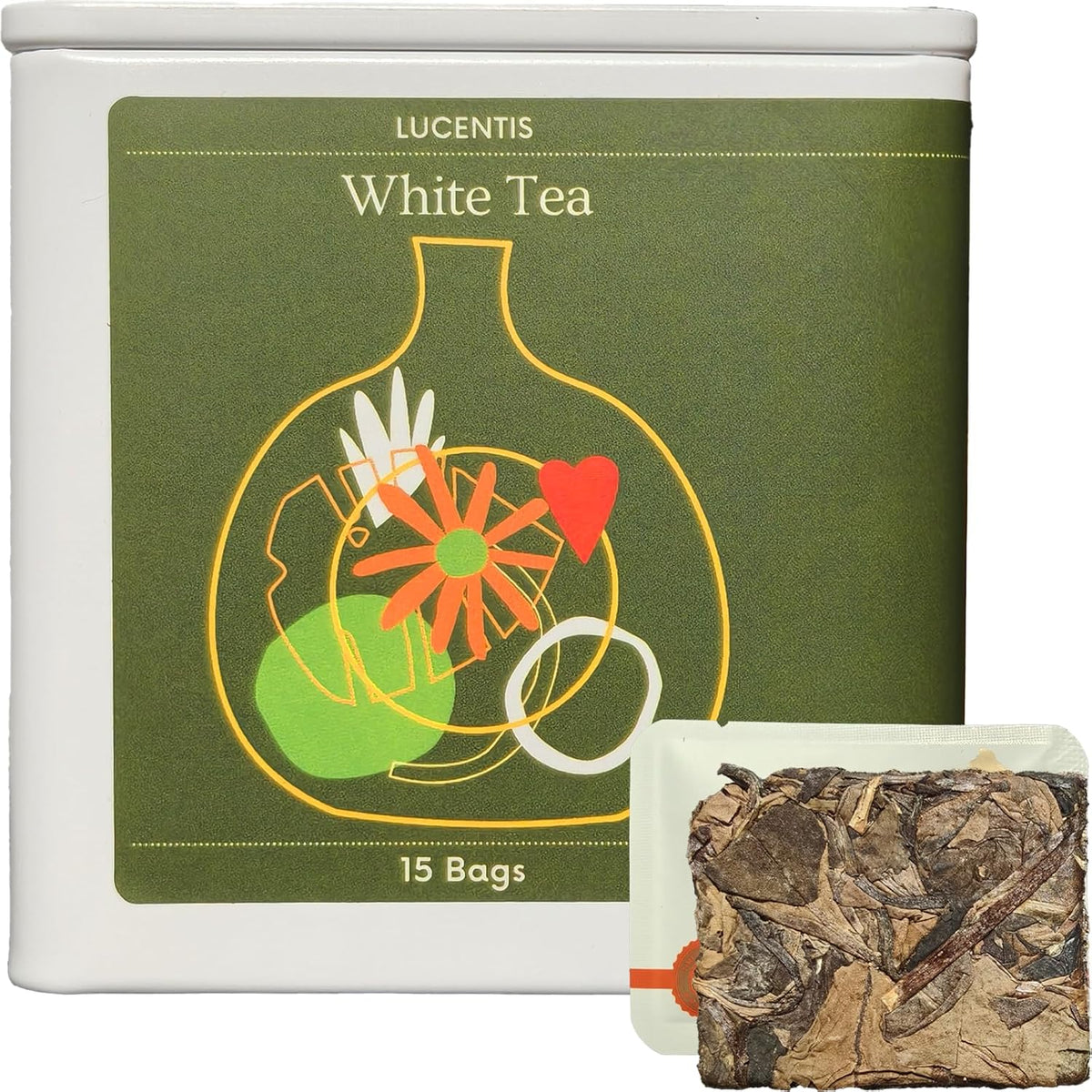 Premium White Tea from Fuding – 15 Tea Bags, 105g / 3.7oz – Chinese Bai Cha with Delicate Aroma, Naturally Sweet Taste, Antioxidant-Rich, 福鼎白茶