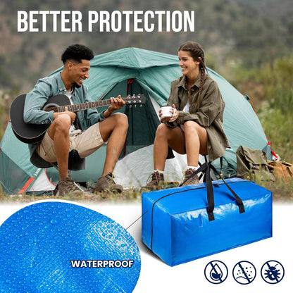 TAILI Blue Extra Large Moving Bags,Storage Bags with Visible Window