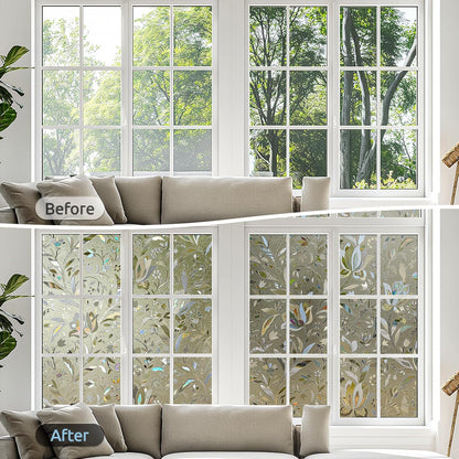 rabbitgoo Window Privacy Film One Way Window Tint for Home, Removable Reflective Heat Sun Blocking Anti UV Glass Door Covering, Mirror Tinting Film House Office, 17.5 Inch X 6.5 Feet, Black Silver