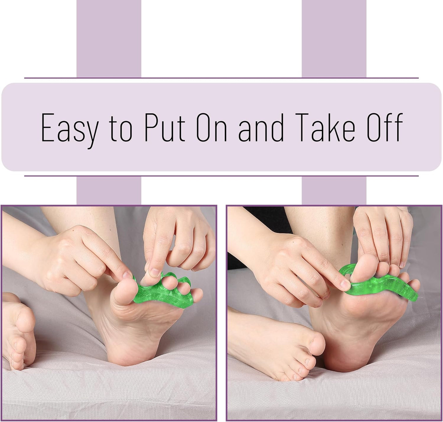 DR. JK- ToePal Gel Toe Separator, 2 Pairs, Toe Spacers, Toe Straightener, Hammer Toe Straightener, Toe Spreader, Toe Stretcher, Toe Corrector for Women and Men, Bunion Corrector