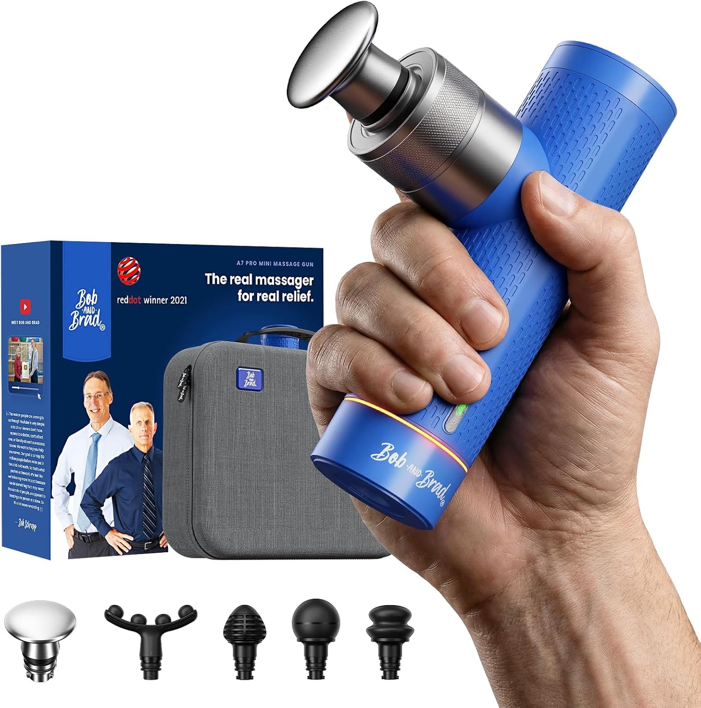 BOB AND BRAD A7 Massage Gun, 11mm Deep Tissue Percussion, Metal Head