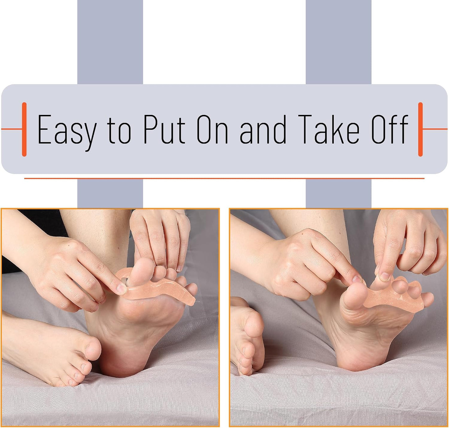 DR. JK- ToePal Gel Toe Separator, 2 Pairs, Toe Spacers, Toe Straightener, Hammer Toe Straightener, Toe Spreader, Toe Stretcher, Toe Corrector for Women and Men, Bunion Corrector