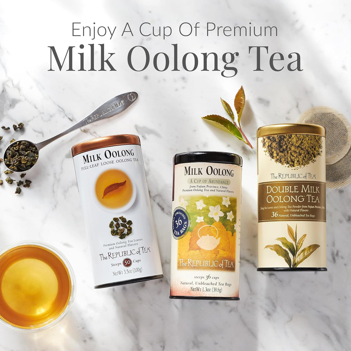 The Republic of Tea Milk Oolong Tea, Naturally Caffeinated, 36 Count