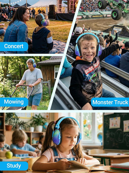 Dr.meter Ear Muffs for Noise Reduction: 27.4SNR Noise Cancelling Headphones for Kids Adults, EM100 Adjustable Hearing Protection Earmuffs for Monster Jam, Autism Sensory, Concerts, Fireworks
