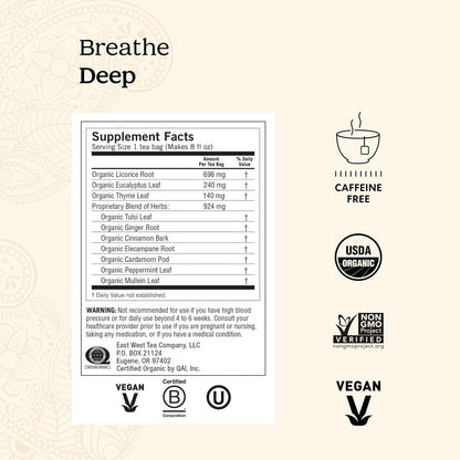 Yogi Breathe Deep Organic Tea, 16 Tea Bags (6 Pack)