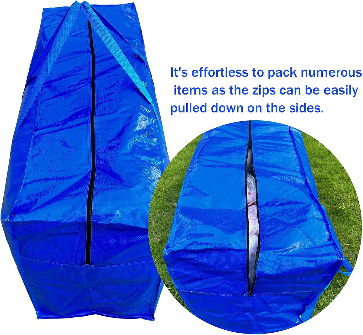 66 Gallon Extra Large Storage Bags, Huge Moving Bags Heavy Duty with Zipper