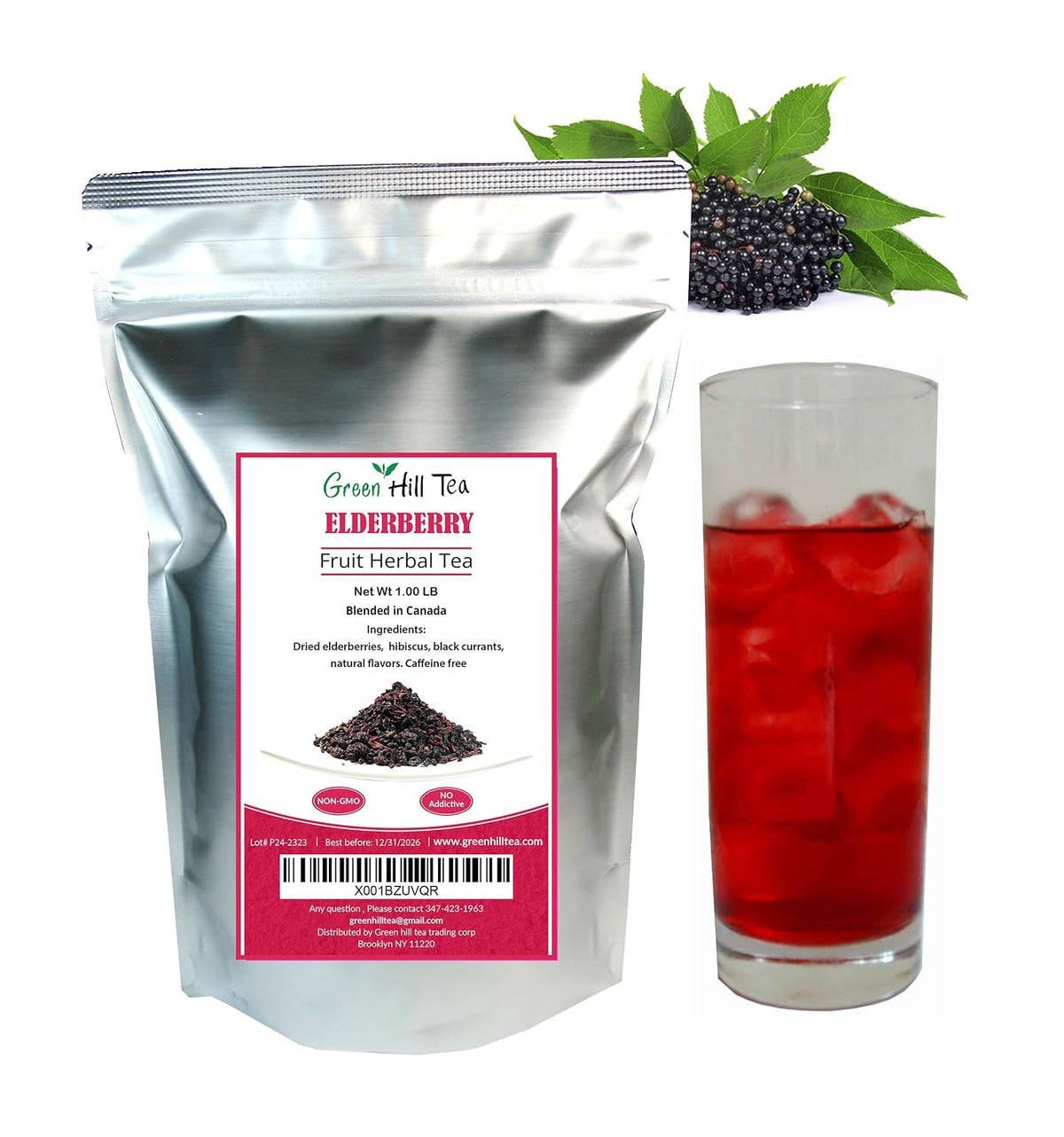 Elderberry Fruit Herbal Tea, A natural tea known for its Health properties (Elderberry Fruit Herbal Tea 1 LB)