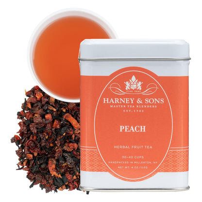 Harney & Sons Peach Fruit Herbal Tea Loose Leaf Tin, 4 oz