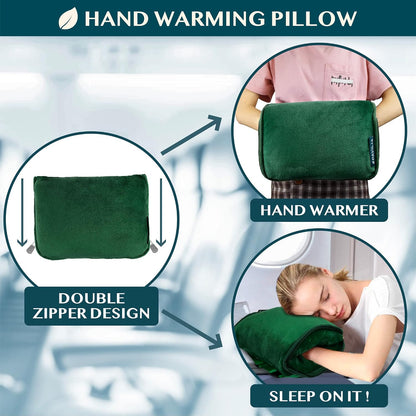 PAVILIA Travel Blanket Pillow, Soft Airplane Blanket 2-IN-1 Combo Set, Plane Blanket Compact Packable, Flight Essentials Car Pillow, Travelers Gifts Accessories Luggage Backpack Strap, 60x43 Teal Blue
