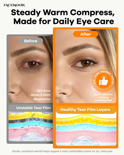 Cordless Heated Eye Mask for Dry, Tired Eyes, Hot Compress with Flaxseed Nose Bridge for Better Blackout & Focused Warmth, Rechargeable Warm 3 Heat Levels, 4 Timers, No Microwave Needed, Pink