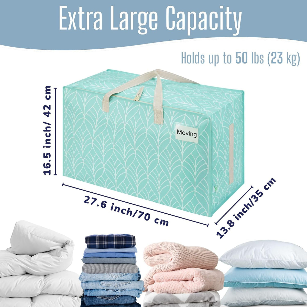 VENO Clear Extra Large Moving Bags & Storage Totes, Heavy Duty Organizer with Reinforced Handles & Strong Zippers for Clothes, College Dorm Essentials, Moving Supplies