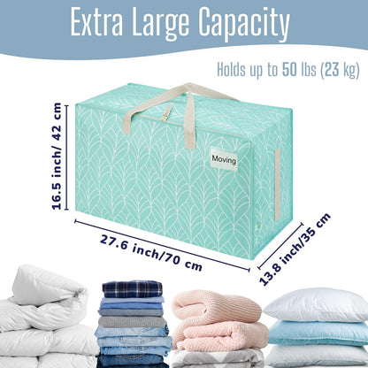 VENO Clear Extra Large Moving Bags & Storage Totes, Heavy Duty Organizer with Reinforced Handles & Strong Zippers for Clothes, College Dorm Essentials, Moving Supplies