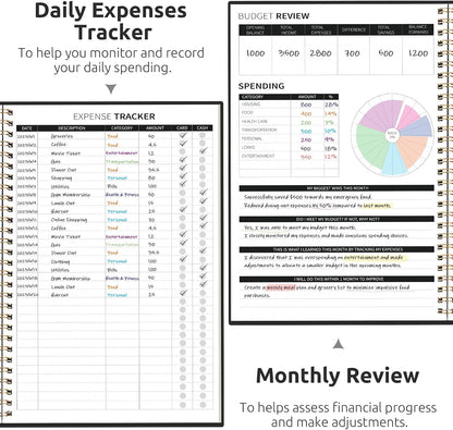 Budget Planner - Monthly Budget Book with Expense Tracker Notebook, Undated Bill Organizer & Finance Planner to Take Control of Your Money, Account Book to Manage Your Finances-Pink
