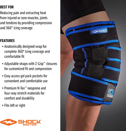 Shock Doctor Ice Recovery Compression Knee Wrap Brace