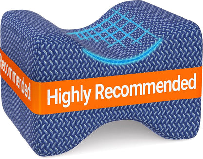 BlissTrends Memory Foam Knee Pillow, Knee Pillow for Side Sleepers, Leg Pillows for Sleeping Blood Circulation, Elevation Pillow for Spine Aligning, Sciatica, Back, Hip, Knee, Ankle Pain, Grey