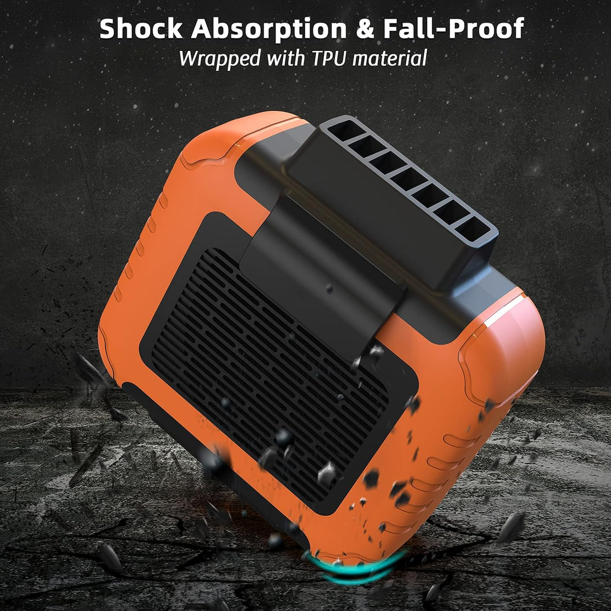 SLENPET 6000mAh Portable Waist Clip Fan with 23H Working Time, 6200RPM Strong Airflow, 3 Speeds, Rechargeable Battery Operated Personal Hands-free USB Belt Fan for Clothes Shirt Farm Work Hiking