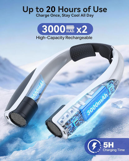 Kesguar Portable Neck Fan, 20H RunTime, 6000mAh Rechargeable
