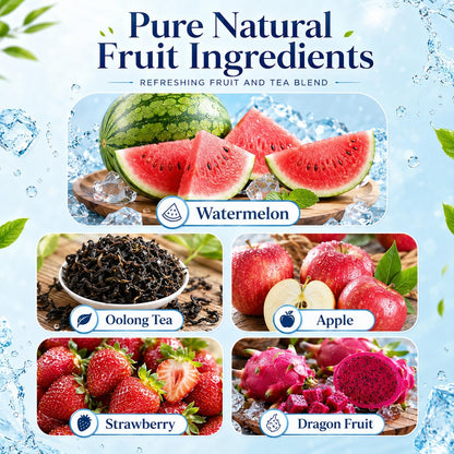 Cold Brew Watermelon Oolong Tea Bags, 3-Pack (30 Tea Bags) | Brews in Cold Water in Minutes | Naturally Flavored with Dragon Fruit & Strawberry | No Sugar Added, Refreshing Iced Tea