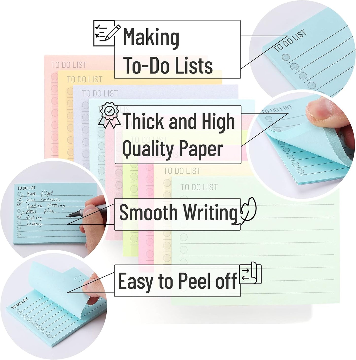 Mr. Pen- to Do List Sticky Notes, 3” x 5”, 9 Pads, 360 Sheets | Lined Checklist Sticky Pads with Smooth Writing, Easy Peel-Off, Thick Paper for Planning, Office, School & Daily Tasks