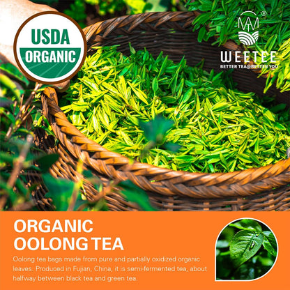 WT WEETEE Organic Oolong Tea Bags 100 Count, Mild & Refreshing, Caffeinated