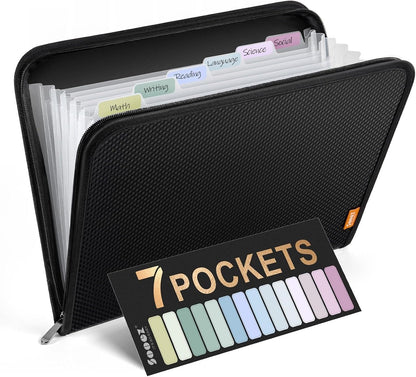 Sooez 13 Pocket Accordion File Organizer, Zipper Expanding File Folder A4