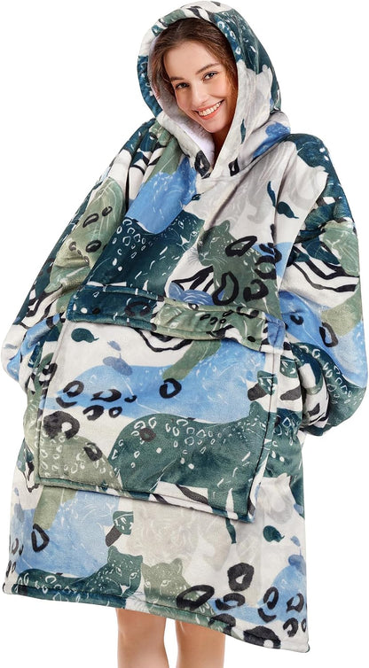 Narecte Cozy Oversized Blanket Hoodie Wearable Blanket Adults Soft Hooded Blanket Hoodie Birthday Gifts for Women Christmas - Colors A