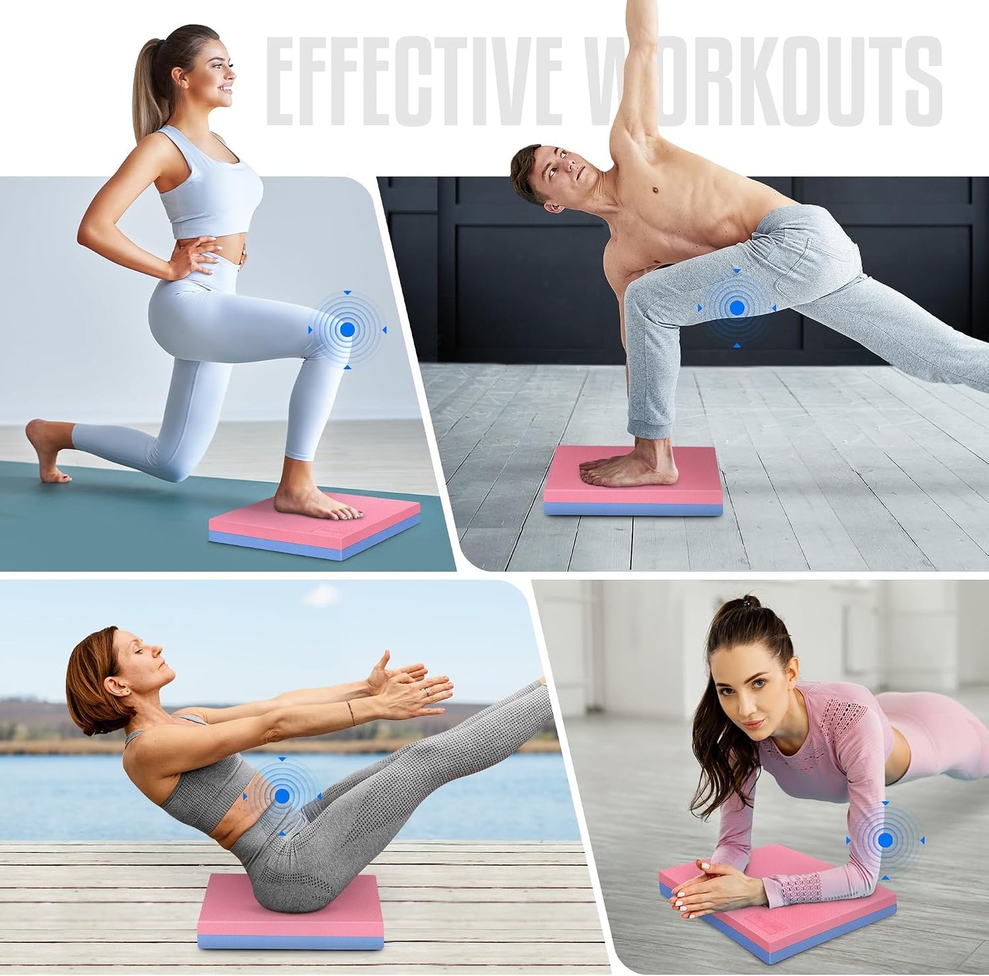 Yes4All Balance Pad, Nonslip TPE Foam Balance Pad with Upgraded Sizes - L, XL, XXL Balance Mat for Fitness, Yoga & Stability Training - Multicolor Options