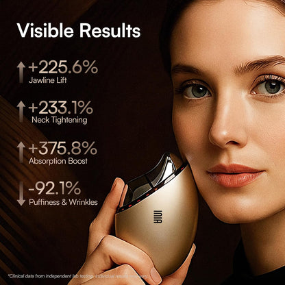 INIA 7-in-1 Red Light Therapy for Face and Neck Gua Sha Facial Massager Tool Device with Thermal and Cryo Mode for Puffiness & Firming Skincare Tool