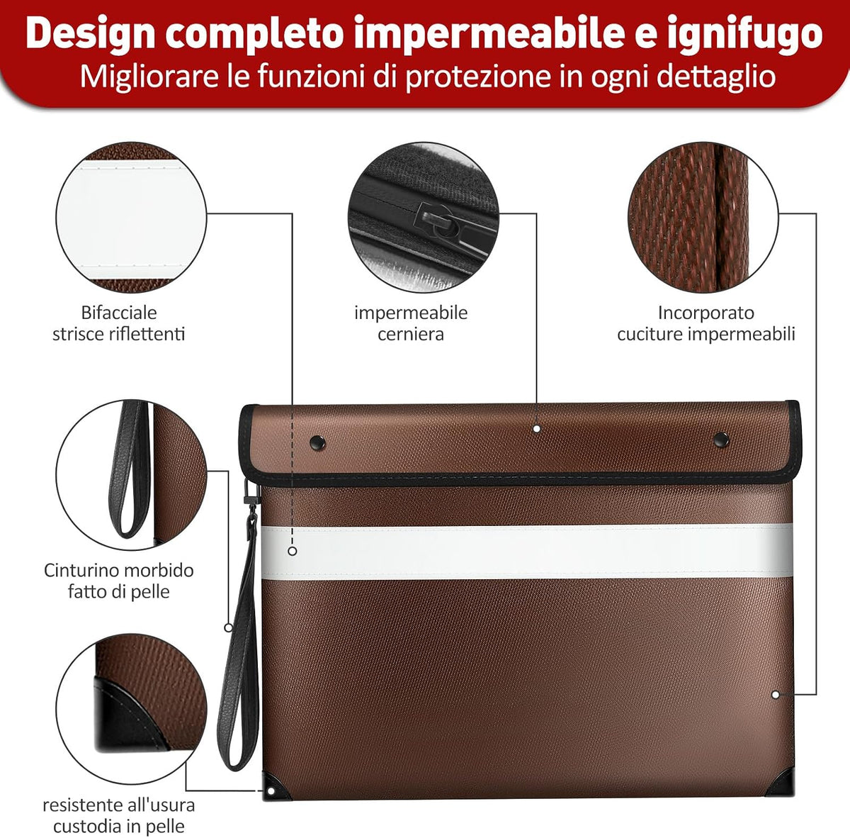 Vailoin 6200°F Fireproof Document Bag, 8 Layers of Heat Insulated Materials