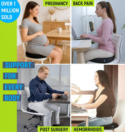 PT ENDORSED Donut Pillow for Tailbone Pain Relief Cushion - Coccyx & Hemorrhoid Pillow for Sitting - Donut Seat Cushion for Pressure Relief, Prostate, Postpartum, Pressure Sores, Lifting Cushions