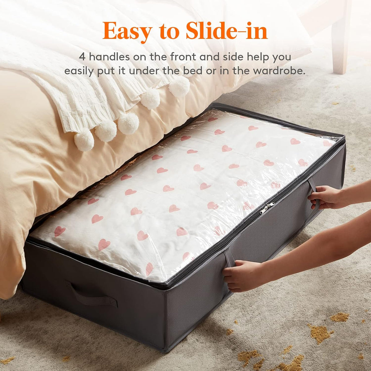 Lifewit 95L Under Bed Storage Container, Blanket Organizer, Gray