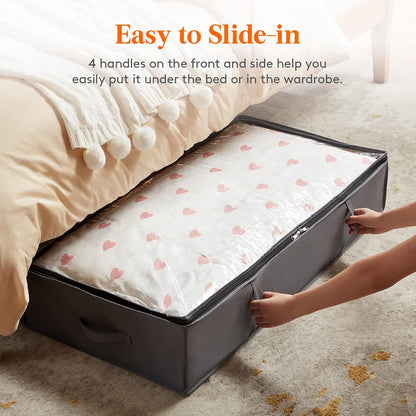 Lifewit 95L Under Bed Storage Container, Blanket Organizer, Gray