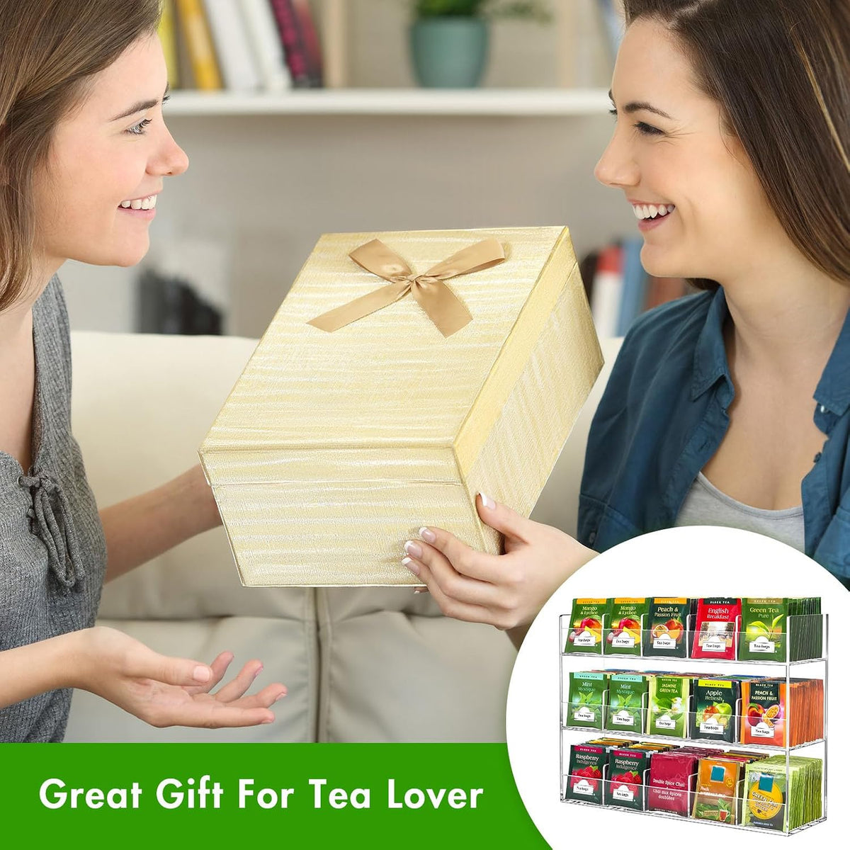 BEYGORM Acrylic Tea Bag Organizer for 216 Tea Packets