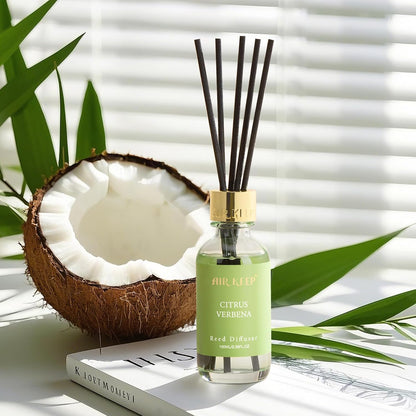 Airkeep Reed Diffuser Oil Set with Reed Sticks,Citrus Aromatherapy Oil Scent Diffuser for Home Office Bathroom Decoration Perfume and Gifts 3.38oz/100ml