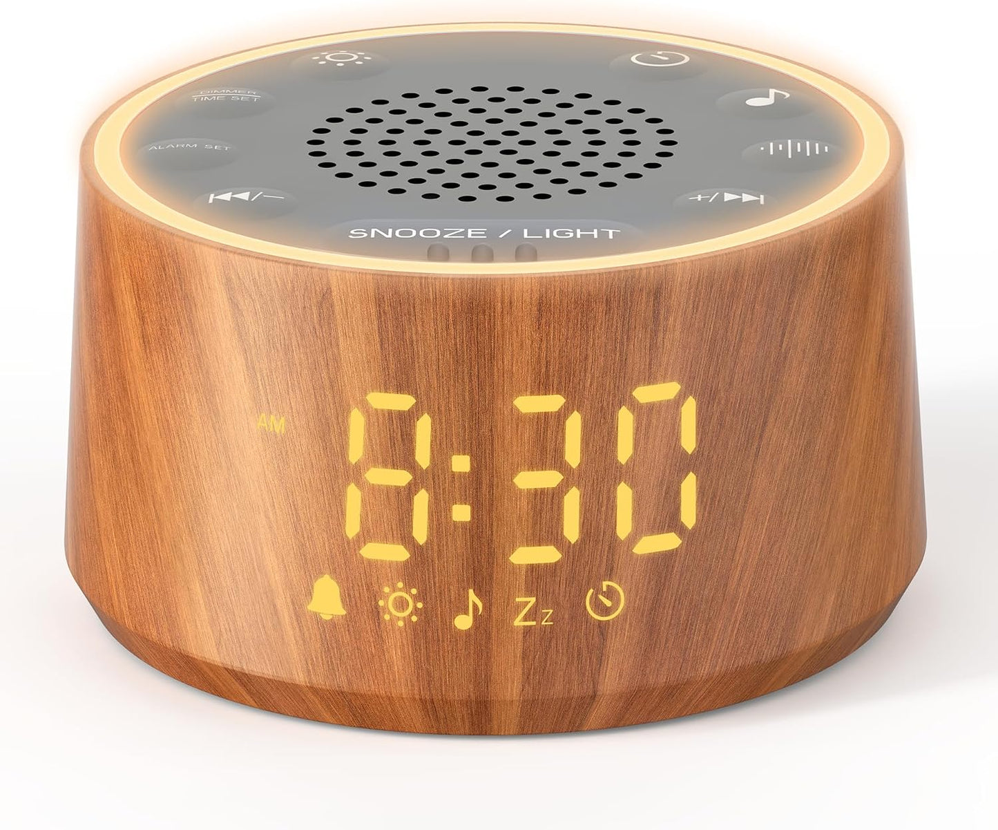 Dreamegg D1 Nova Sound Machine Alarm Clock, White Noise for Sleep, Black | 25 Sounds, 7 Gentle Alarms, Dimmable Clock, 10-480 Min Timer, White Noise Machine Alarm Clock for Heavy Sleepers, Adults
