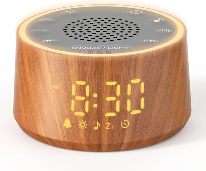 Dreamegg D1 Nova Sound Machine Alarm Clock, White Noise for Sleep, Black | 25 Sounds, 7 Gentle Alarms, Dimmable Clock, 10-480 Min Timer, White Noise Machine Alarm Clock for Heavy Sleepers, Adults