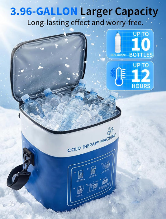 Cold Therapy Machine for Foot Ankle Surgery, Ice Therapy Machine with Pressure Regulator, Timer & Temperature Display, Cryotherapy Unit with Foot Ankle Ice Pack Wrap for Post-Surgery Recovery