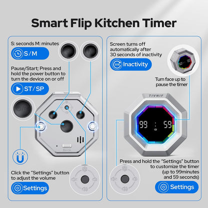 Visual Timer for Kids Kitchen Timer Pomodoro Magnetic Visual Countdown