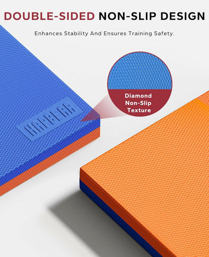 HAPBEAR Exercise Balance Pad - 15"x12" Non-Slip Textured Bottom Stability Training Mat - 2.25" Thick Soft Cushioned Foam for Physical Therapy, Core Training & Home Workouts
