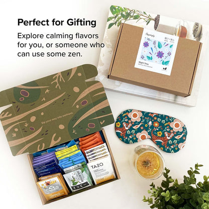 Sippingly Night Time Tea Sampler – 40 Herbal Teas – 10 Flavors from Top Brands – Chamomile, Lavender, Passionflower – Perfect Relaxation & Calm Support – Ideal Wellness Gift – Kosher, Gluten-Free