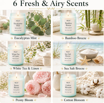 Scented Candles Gift Set, Long Lasting 6 Pack Aromatherapy Candles for Home, 42 oz 300 Hour Burn, Lavender Jasmine Vanilla Sage Sandalwood Rose Eucalyptus Mint, Gifts for Women
